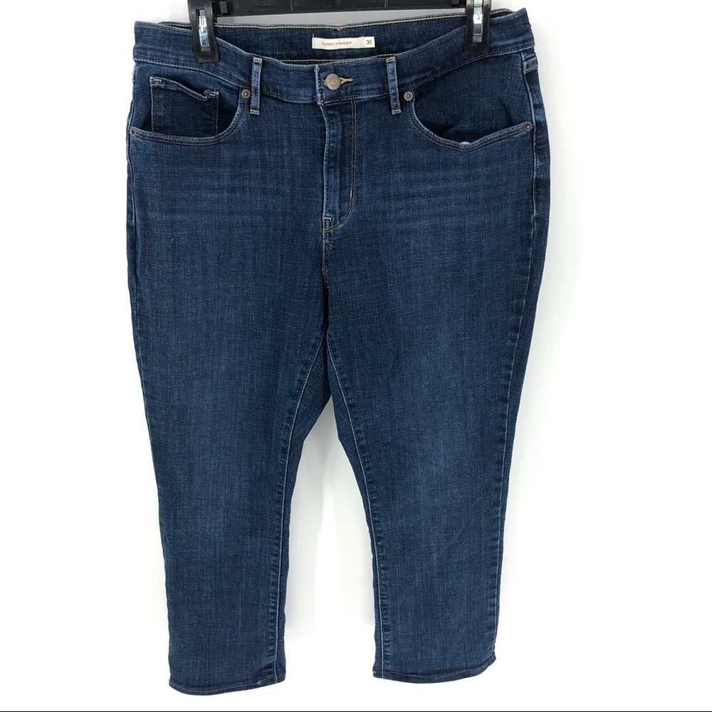 Levi’s Classic Straight Jeans Pants Blue Denim Stretch Modern Size 31 Short - Picture 2 of 13